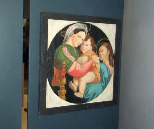 Raffael - Madonna della Seggiola (1513) - Kopie aus dem Palazzo Pitti um 1900 - Leihgabe in der aktuellen Ausstellung des R�mermuseum Remchingen